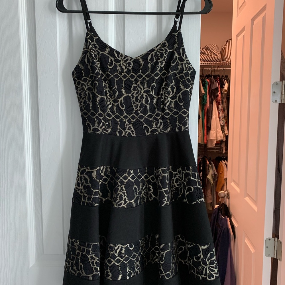 Cocktail Gold and Black Dress